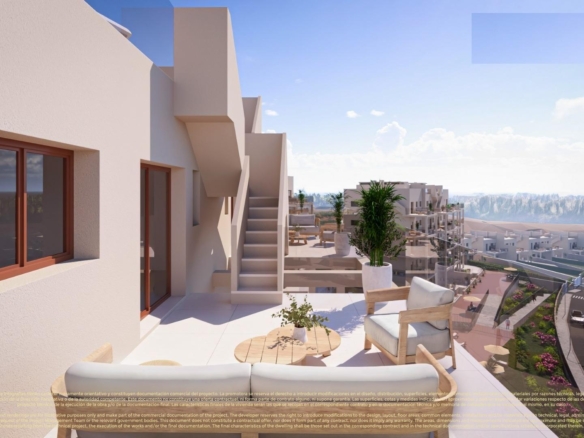 Apartamentos áticos de 2 habitaciones nuevos en venta en Corvera Hills Golf, Murcia