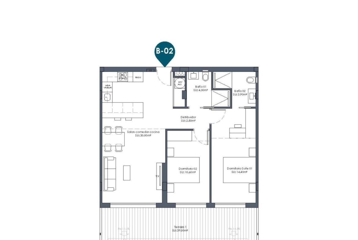 Second Phase: New Build 2 and 3 bedroom frontline golf Apartments for Sale in La Serena Golf, Los Alcázares