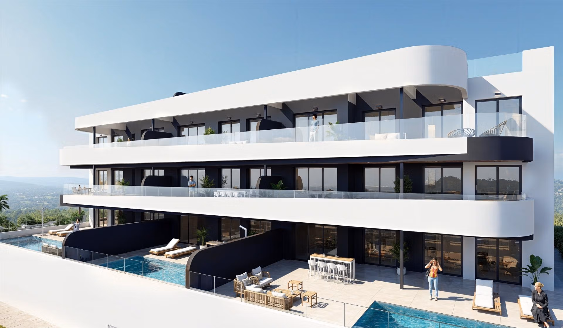 Second Phase: New Build 2 and 3 bedroom frontline golf Apartments for Sale in La Serena Golf, Los Alcázares