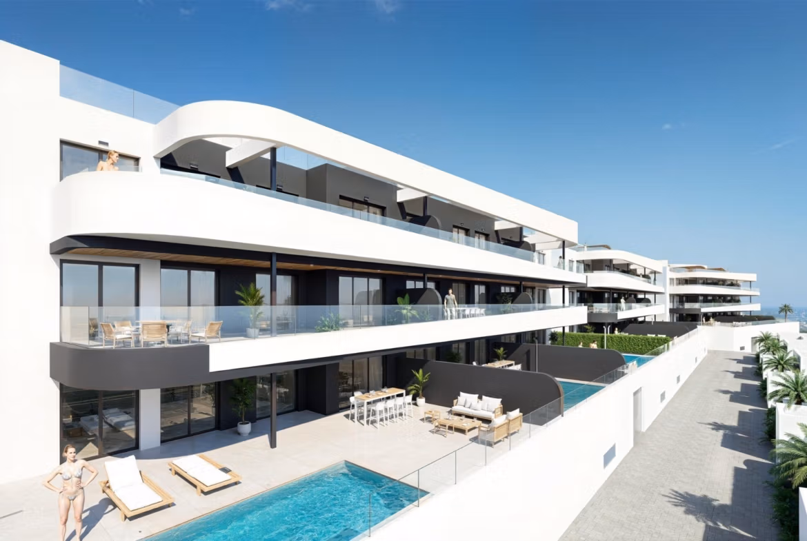 Second Phase: New Build 2 and 3 bedroom frontline golf Apartments for Sale in La Serena Golf, Los Alcázares