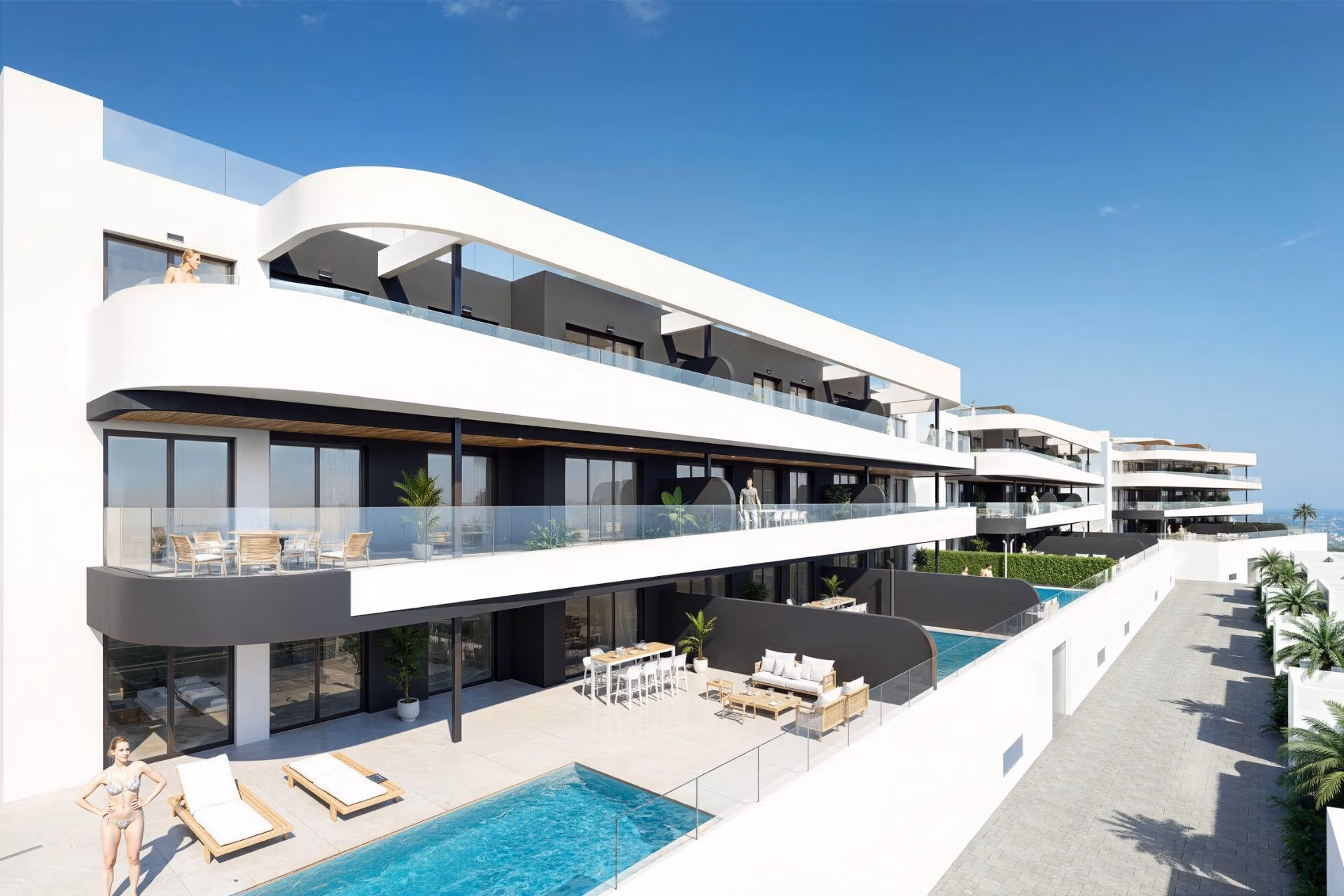 Second Phase: New Build 2 and 3 bedroom frontline golf Apartments for Sale in La Serena Golf, Los Alcázares