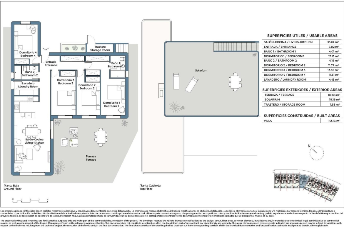 New Build 3 bedroom Frontline Golf Villas with Private Pool for Sale in Corvera Hills, Murcia