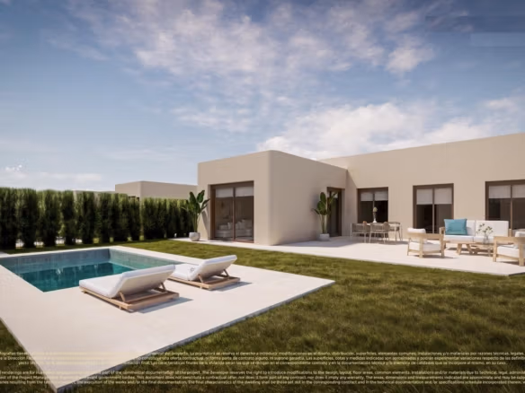 Nuove ville da golf Frontline con 4 camere da letto e piscina privata in vendita a Corvera Hills, Murcia
