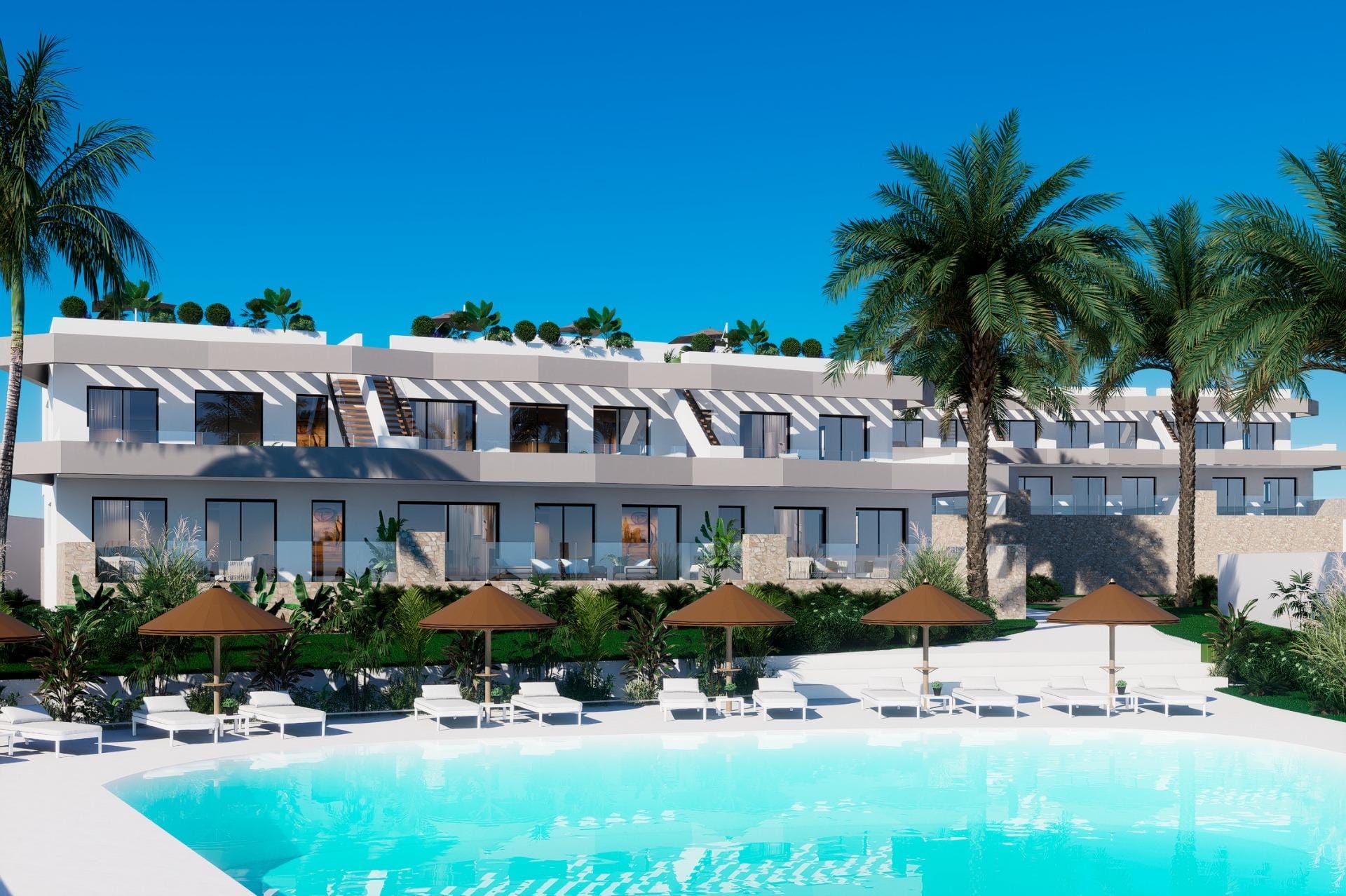 Elegant New Build 3 Bedroom Ground Floor Bungalow with Sea Views for Sale in Finestrat, Costa Blanca