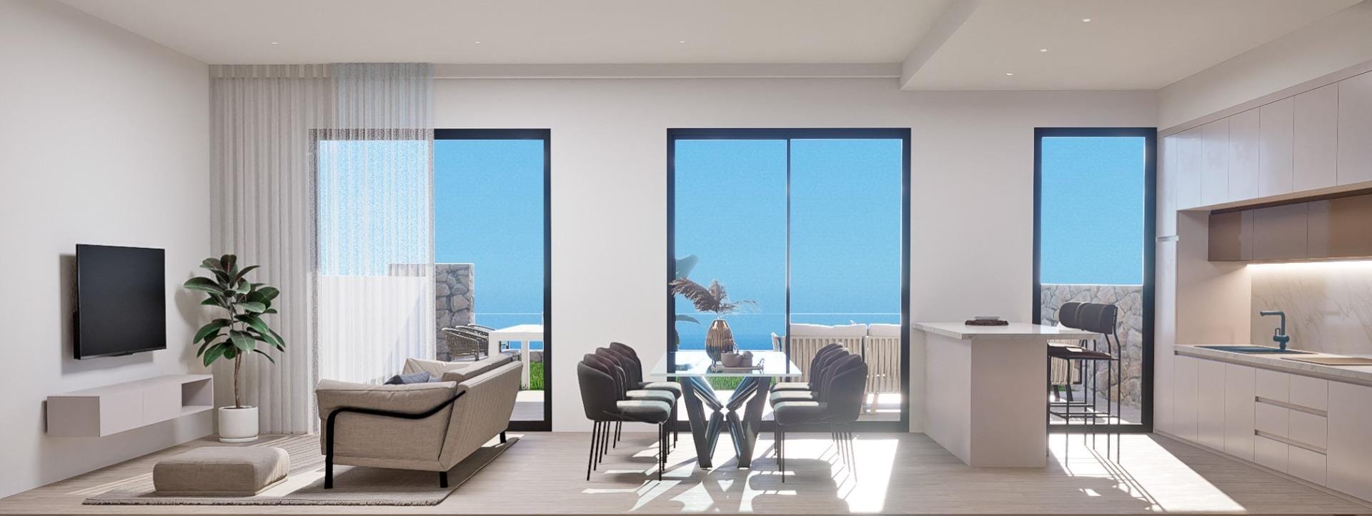 Elegant New Build 3 Bedroom Ground Floor Bungalow with Sea Views for Sale in Finestrat, Costa Blanca