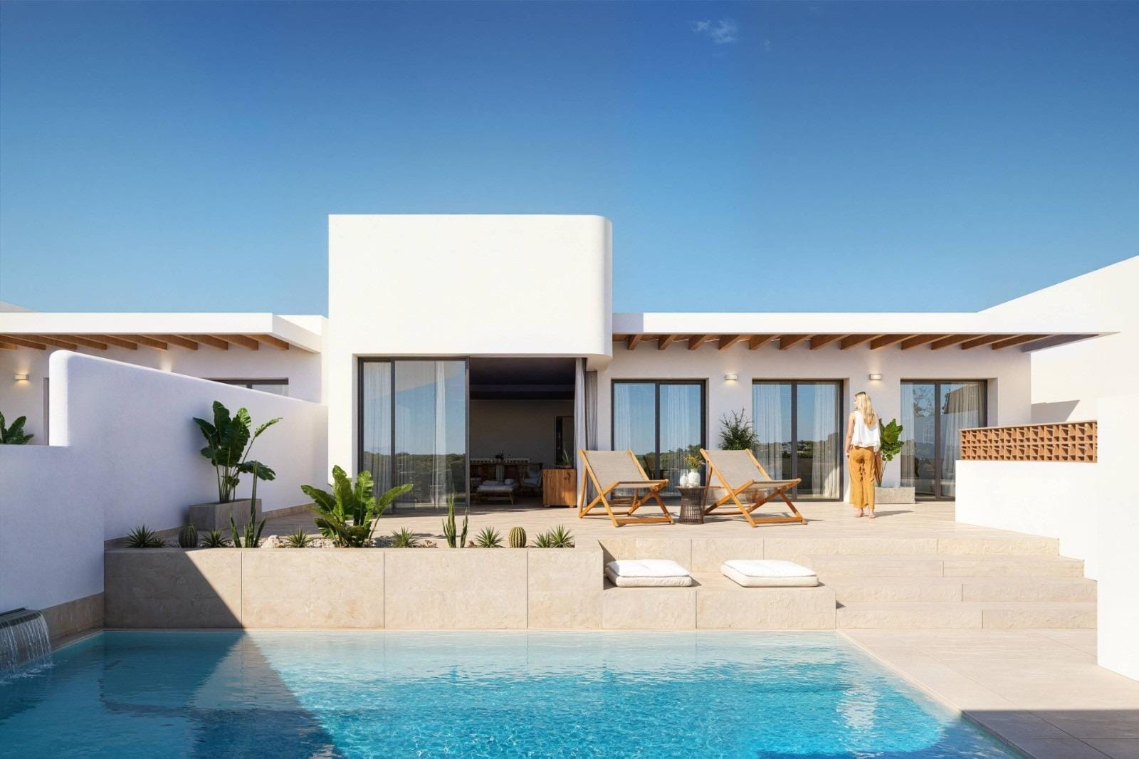 Elegant New Build Ibiza Style Townhouse with Private Pool for Sale in Dolores, Costa Blanca