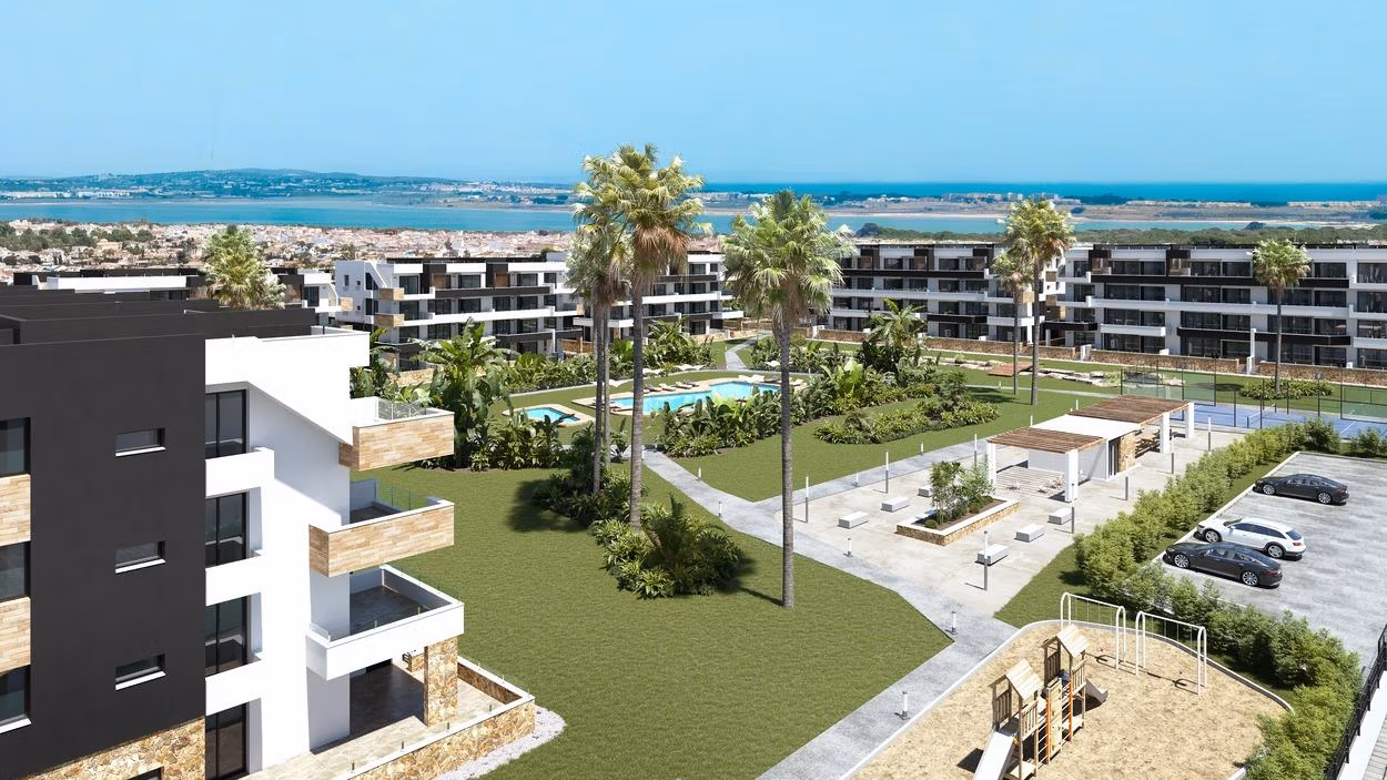 Nytt bostadsområde i La Siesta Nytt bostadsområde med lägenheter i La Siesta, Torrevieja