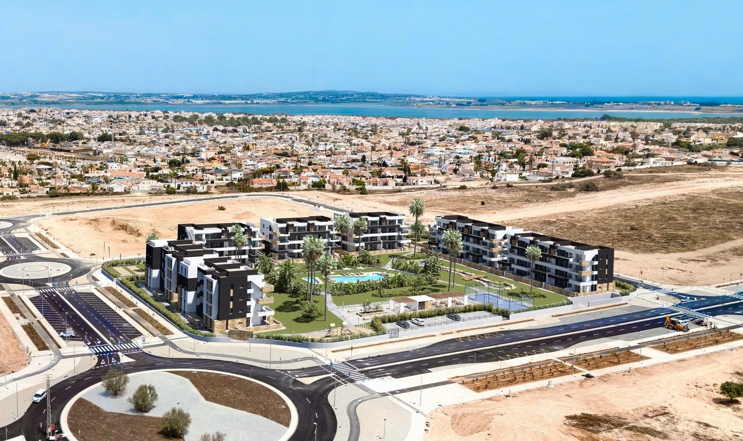 New-Residential-Development-in-La-Siesta-Torrevieja-4 Nyproducerade fullt möblerade lägenheter med 2 sovrum och terrasser till salu i Torrevieja