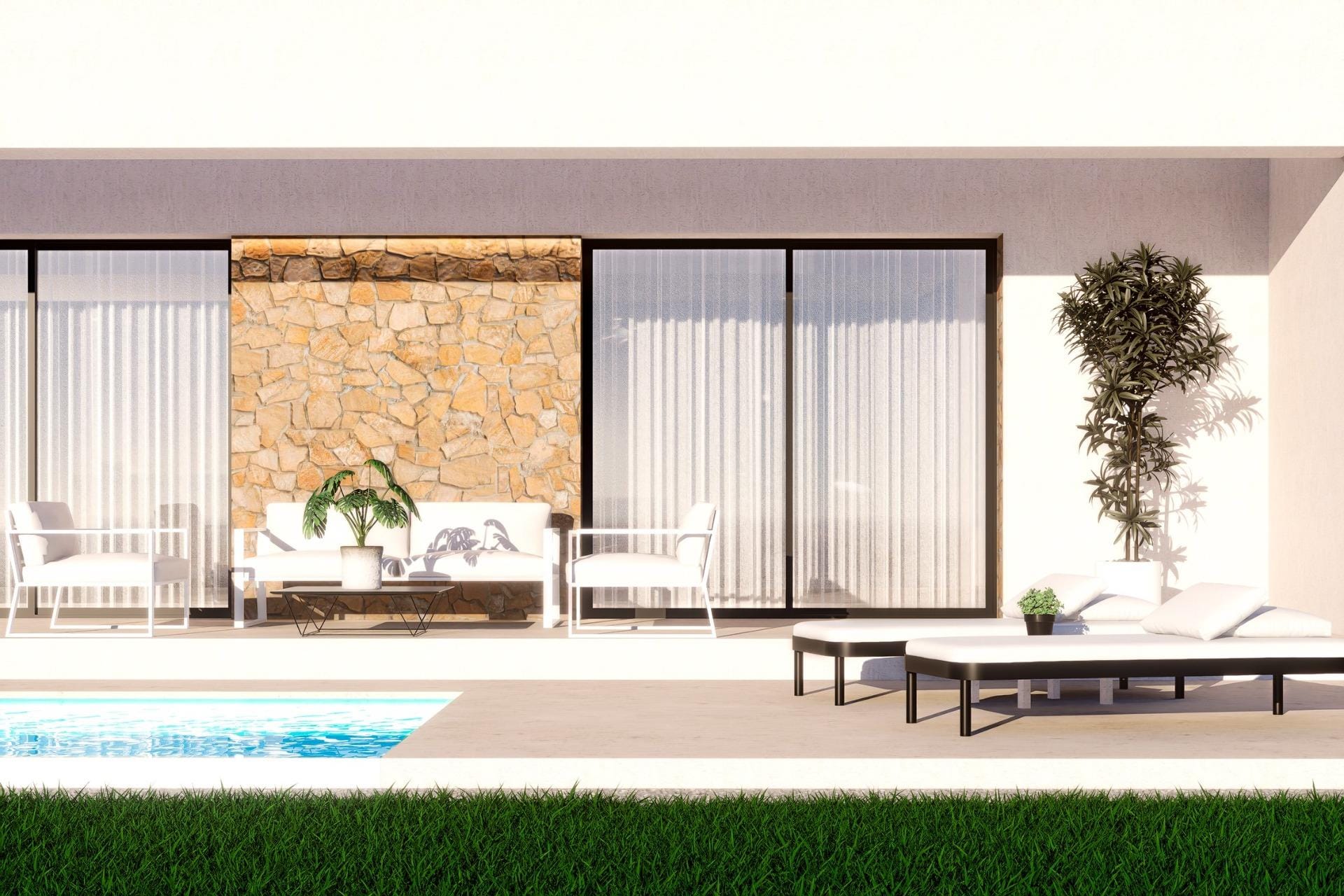 New Build 3 Bedroom Single-Storey Villa with Private Pool and Sea Views for Sale in Finestrat, Alicante