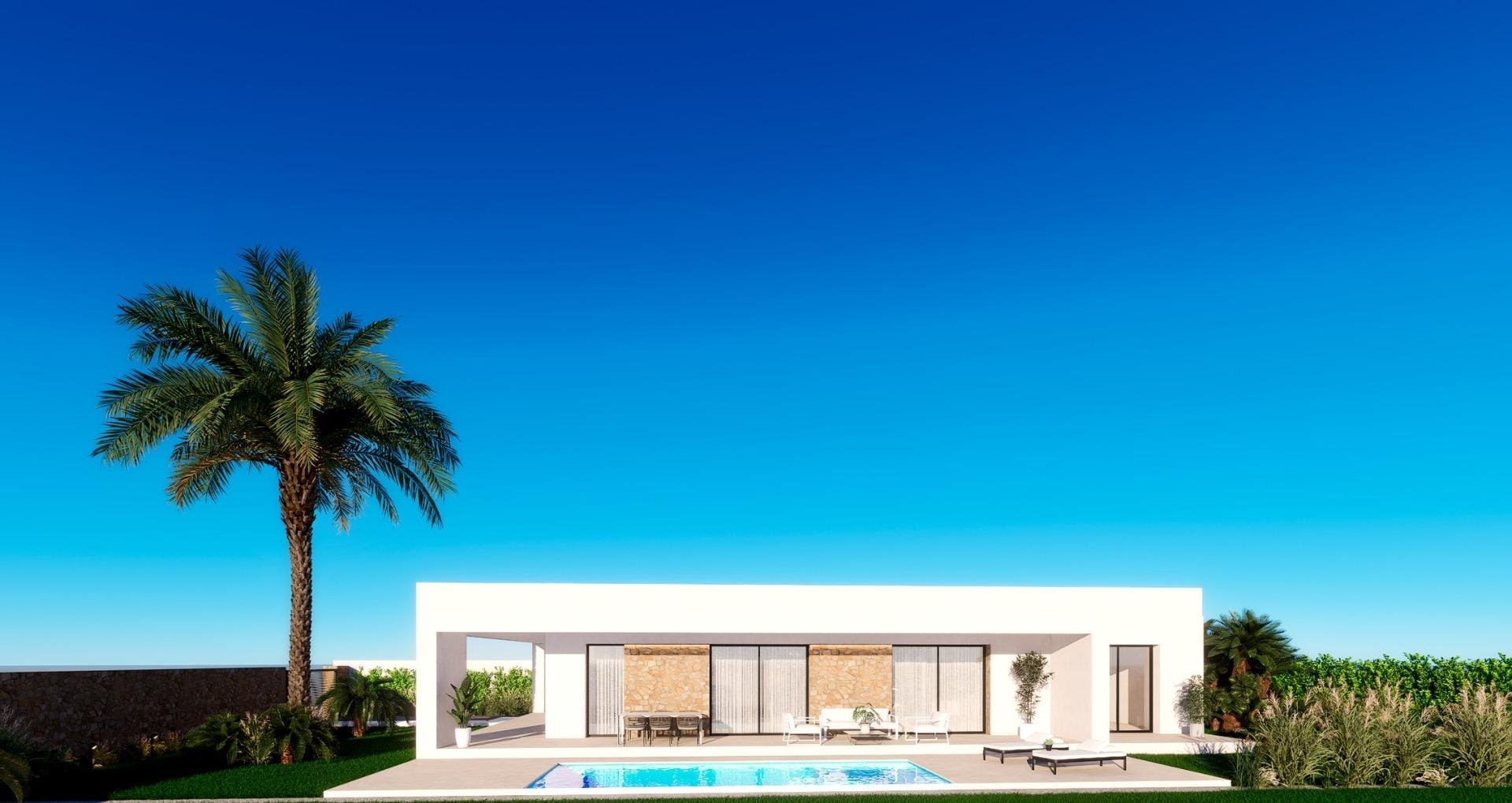New Build 3 Bedroom Single-Storey Villa with Private Pool and Sea Views for Sale in Finestrat, Alicante