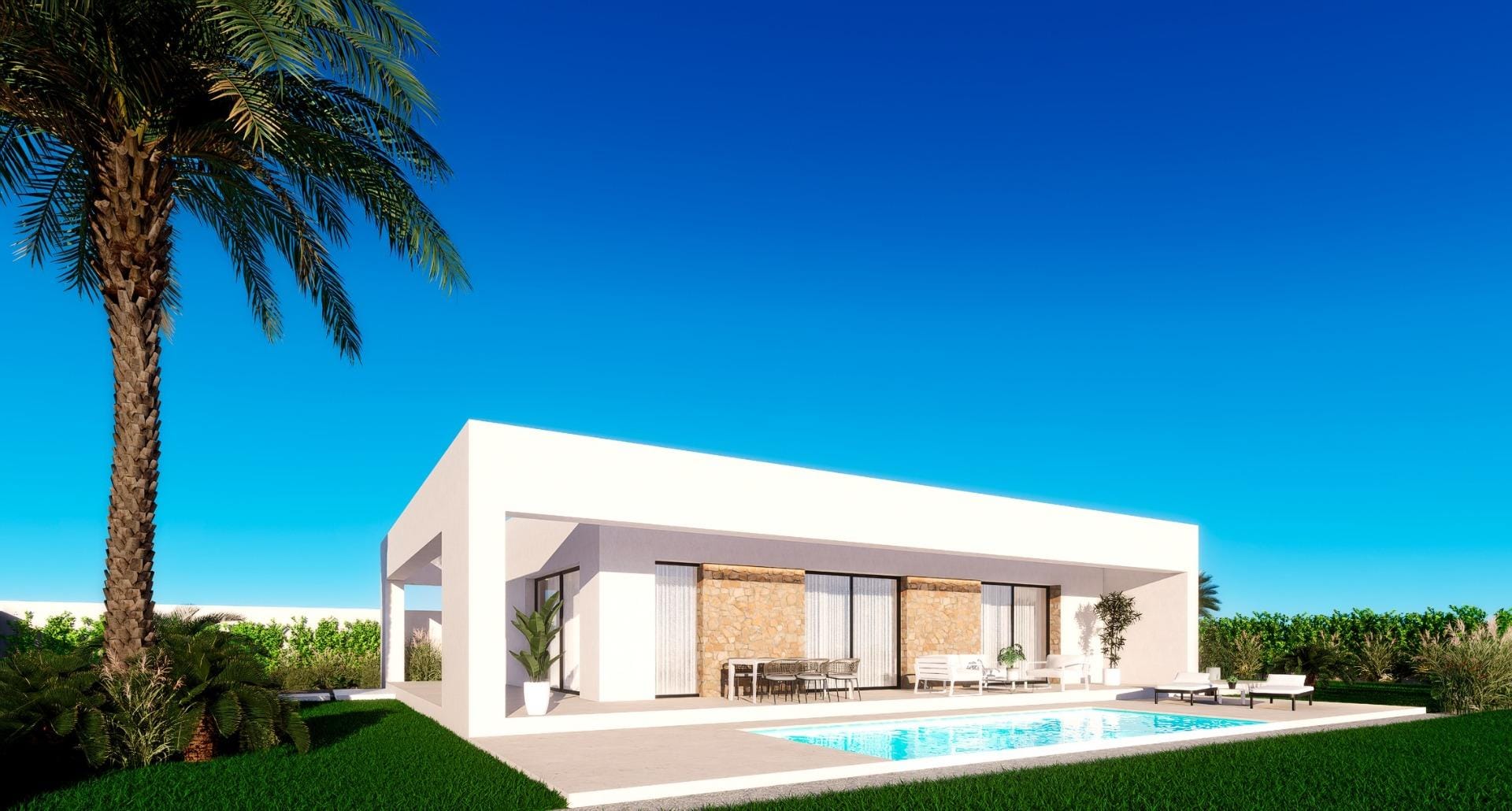 New Build 3 Bedroom Single-Storey Villa with Private Pool and Sea Views for Sale in Finestrat, Alicante