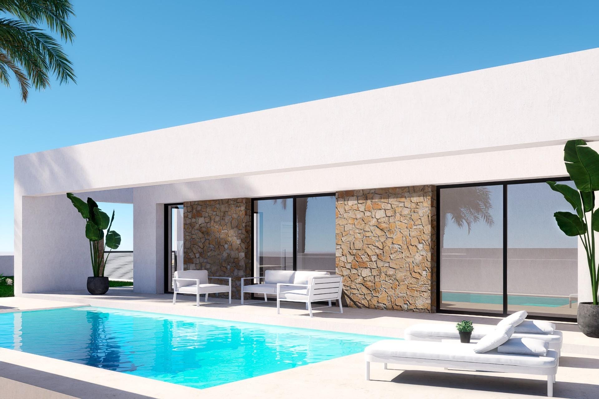 New Build 3 Bedroom Single-Storey Villa with Private Pool and Sea Views for Sale in Finestrat, Alicante