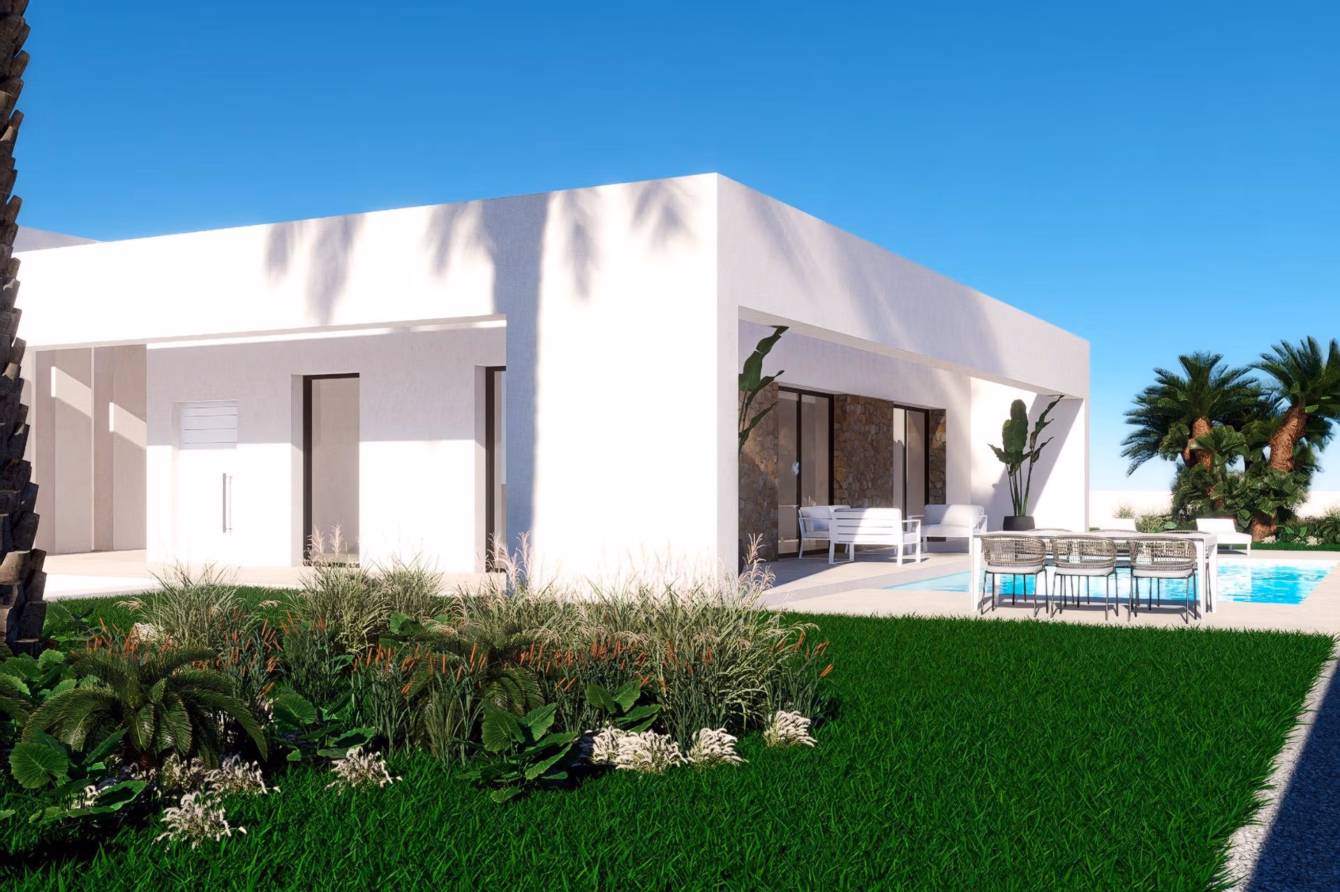 New Build 3 Bedroom Single-Storey Villa with Basement, Private Pool and Sea Views for Sale in Finestrat, Alicante