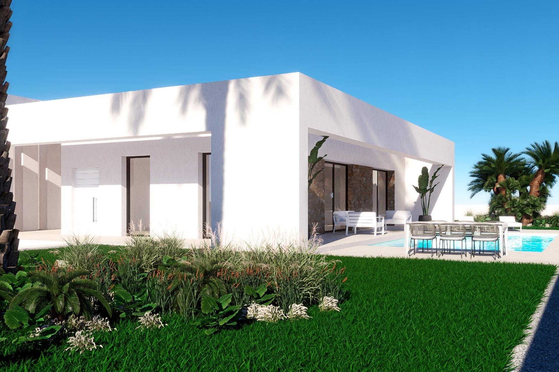 New Build 3 Bedroom Single-Storey Villa with Private Pool and Sea Views for Sale in Finestrat, Alicante