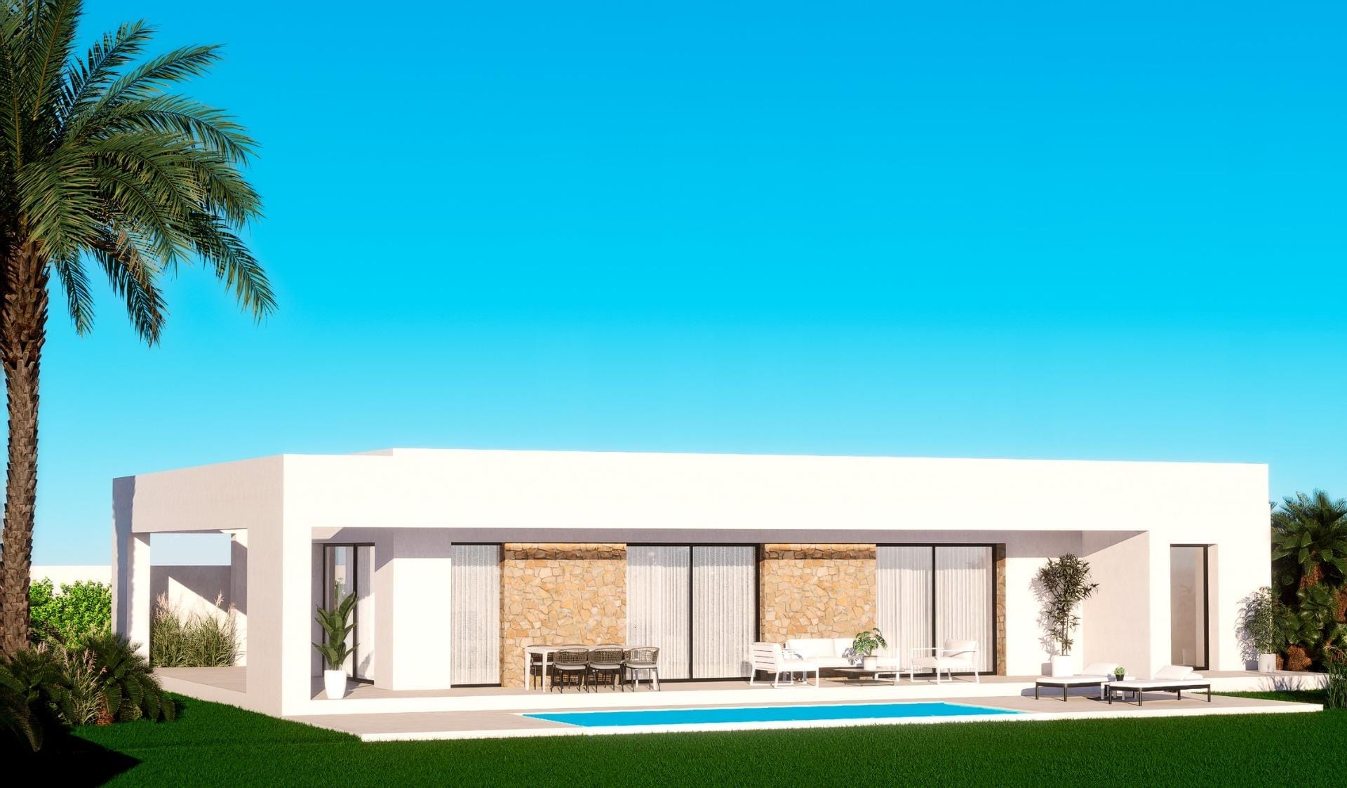 New Build 3 Bedroom Single-Storey Villa with Private Pool and Sea Views for Sale in Finestrat, Alicante