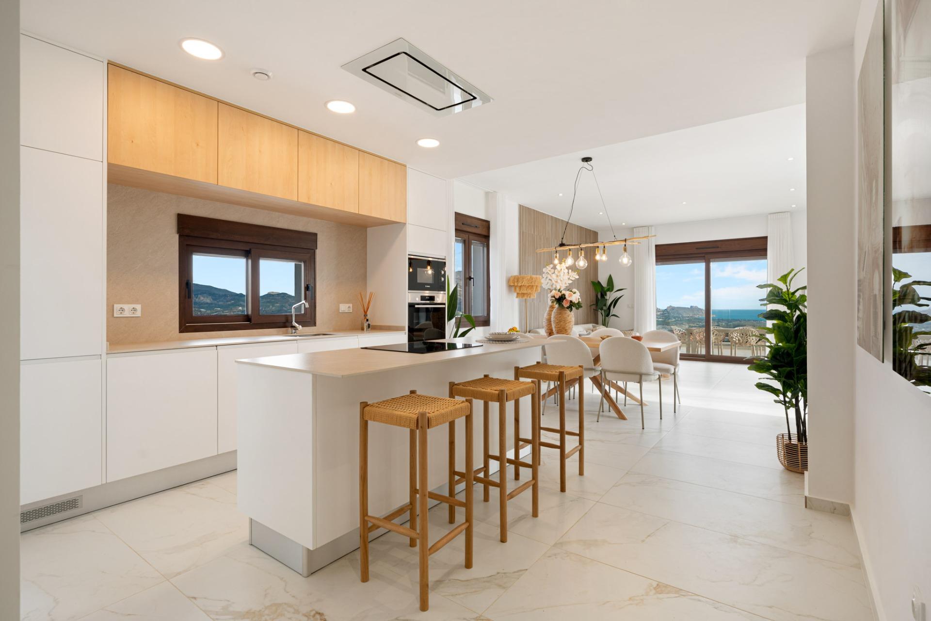 Impresionante villa de obra nueva con vistas al mar y piscina privada en venta en Polop
