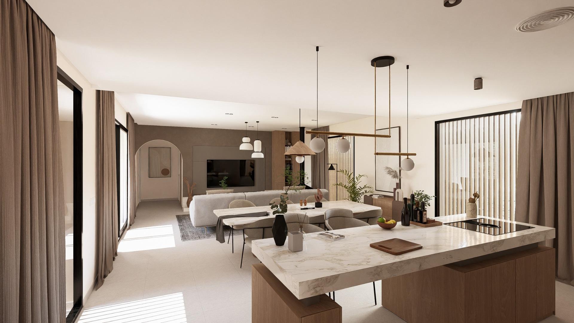 Contemporary Mediterranean 2 Bedroom with Pool for Sale in Altaona Golf Resort, Murcia