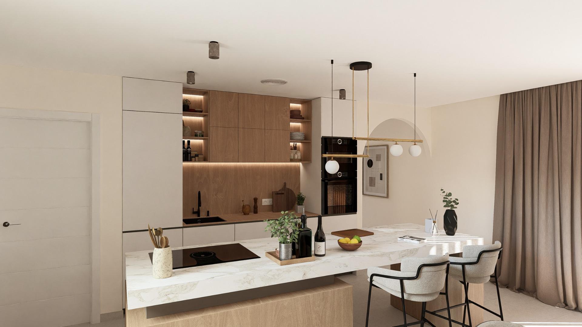 Contemporary Mediterranean 2 Bedroom with Pool for Sale in Altaona Golf Resort, Murcia