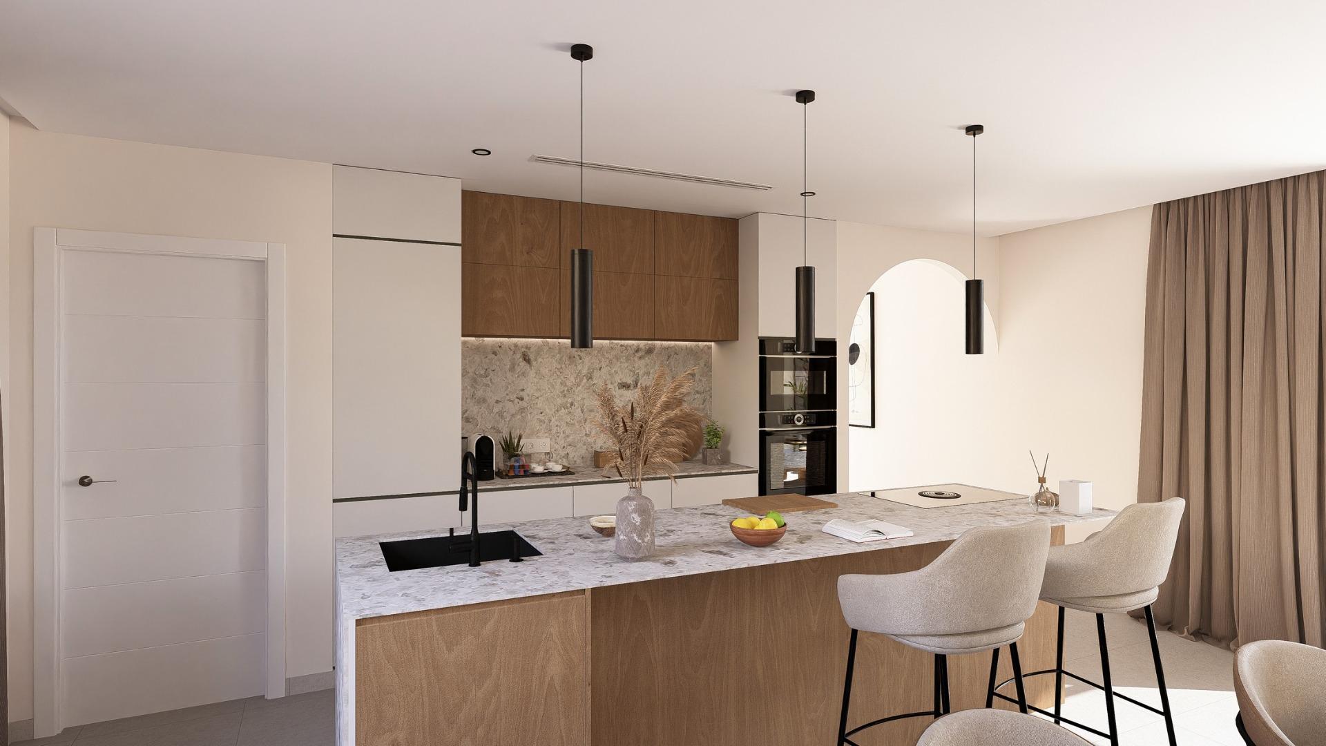 Contemporary Mediterranean 2 Bedroom with Pool for Sale in Altaona Golf Resort, Murcia