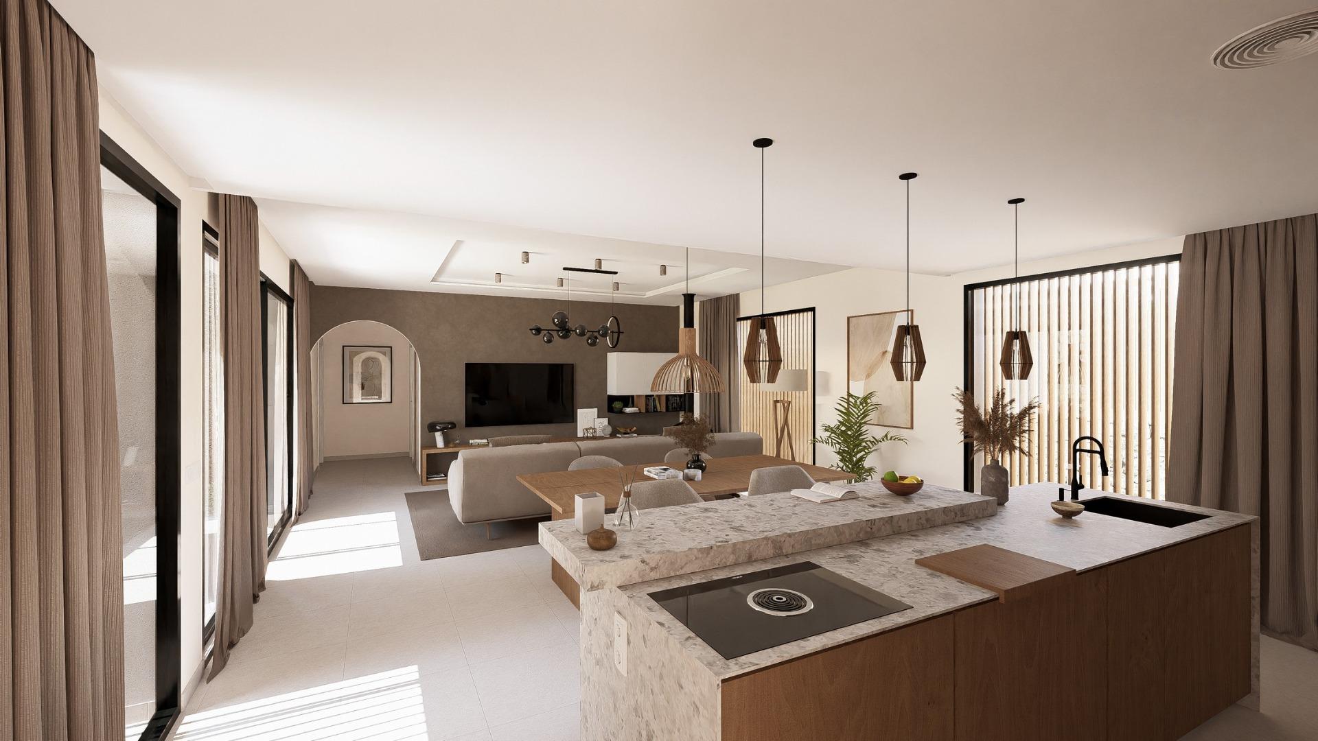 Contemporary Mediterranean 2 Bedroom with Pool for Sale in Altaona Golf Resort, Murcia