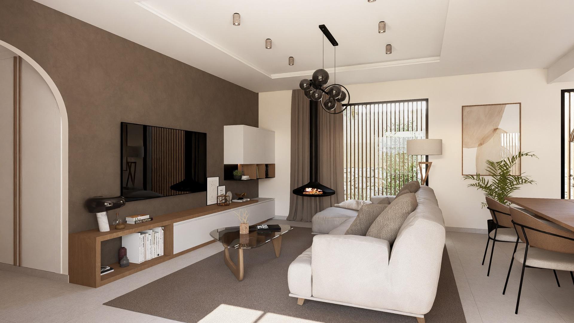 Contemporary Mediterranean 2 Bedroom with Pool for Sale in Altaona Golf Resort, Murcia