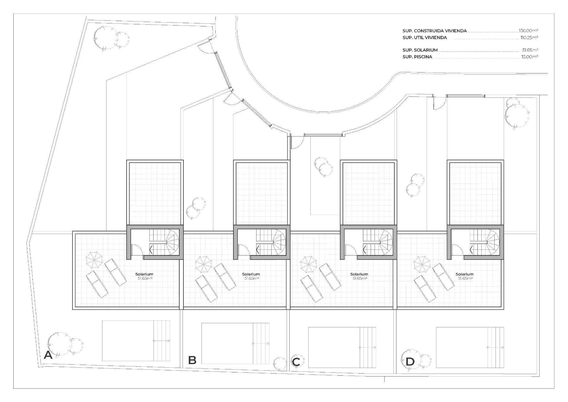 Development-of-4-newly-built-semi-detached-and-terraced-villas-with-private-swimming-pools-at-the-Mazarron-Country-Club-10 Nowoczesna narożna willa bliźniacza z prywatnym basenem i solarium na sprzedaż w Mazarrón Country Club, Murcja