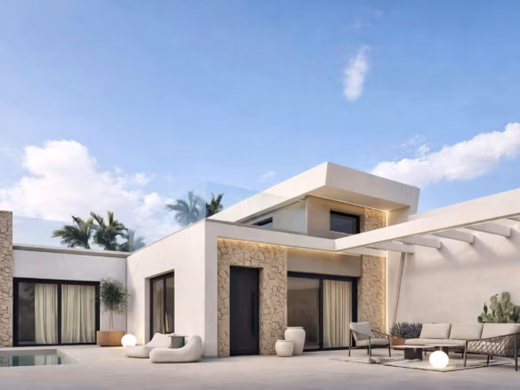 Stylish New Build Corner Villa with Private Pool Near the Beach in Los Alcazares