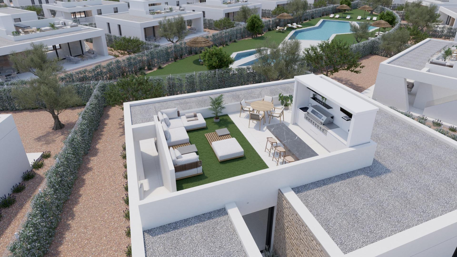 Contemporary Single-Storey New Build Villa with Private Pool for Sale in Hacienda del Álamo Golf Resort, Murcia