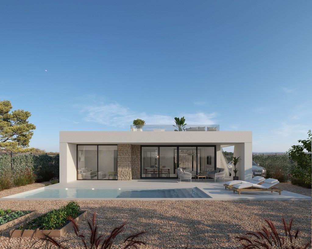 Contemporary Single-Storey New Build Villa with Private Pool for Sale in Hacienda del Álamo Golf Resort, Murcia