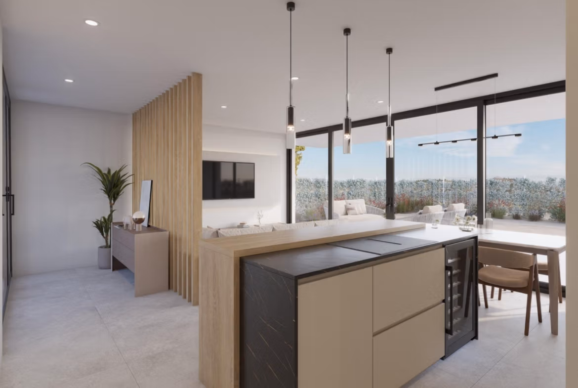Contemporary Single-Storey New Build Villa with Private Pool for Sale in Hacienda del Álamo Golf Resort, Murcia – private pool