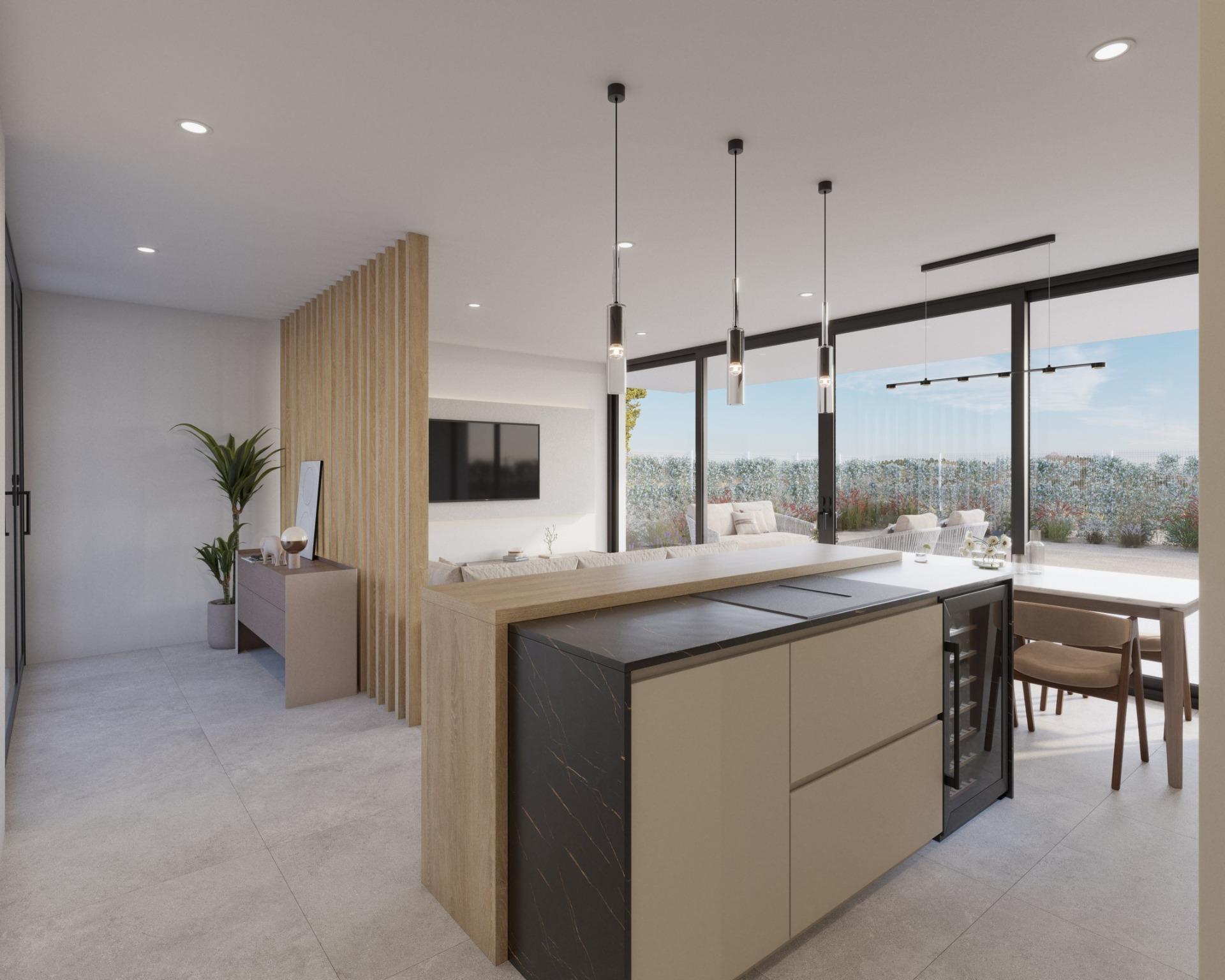 Contemporary Single-Storey New Build Villa with Private Pool for Sale in Hacienda del Álamo Golf Resort, Murcia