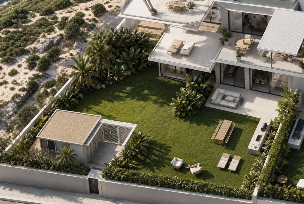 Ground floor 2-bedroom apartment with garden and outdoor seating in Cala de Finestrat new build community.