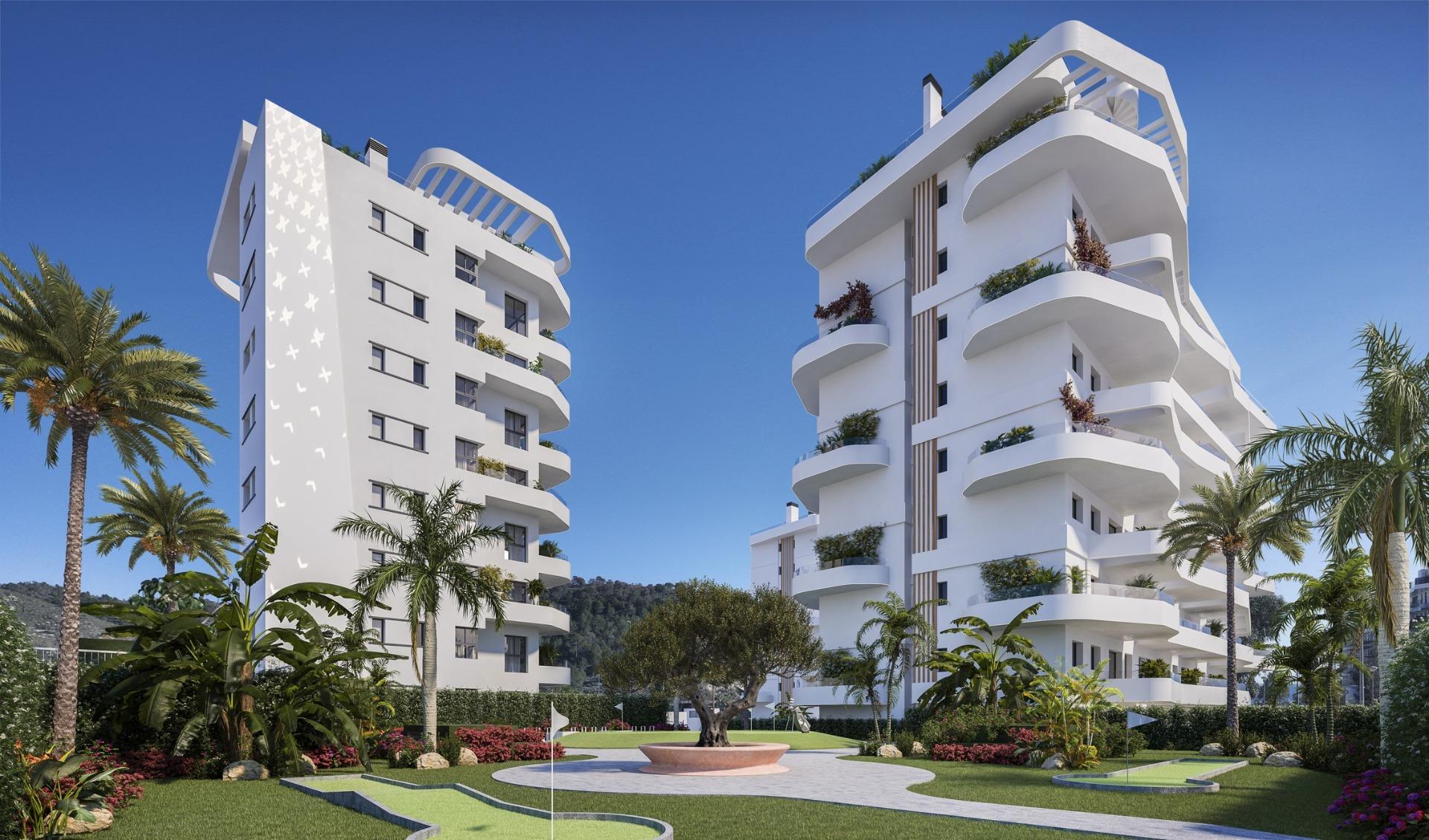 Elevated New Build 3 bedroom Apartment in a Luxury Resort for Sale near the Beach in Villajoyosa