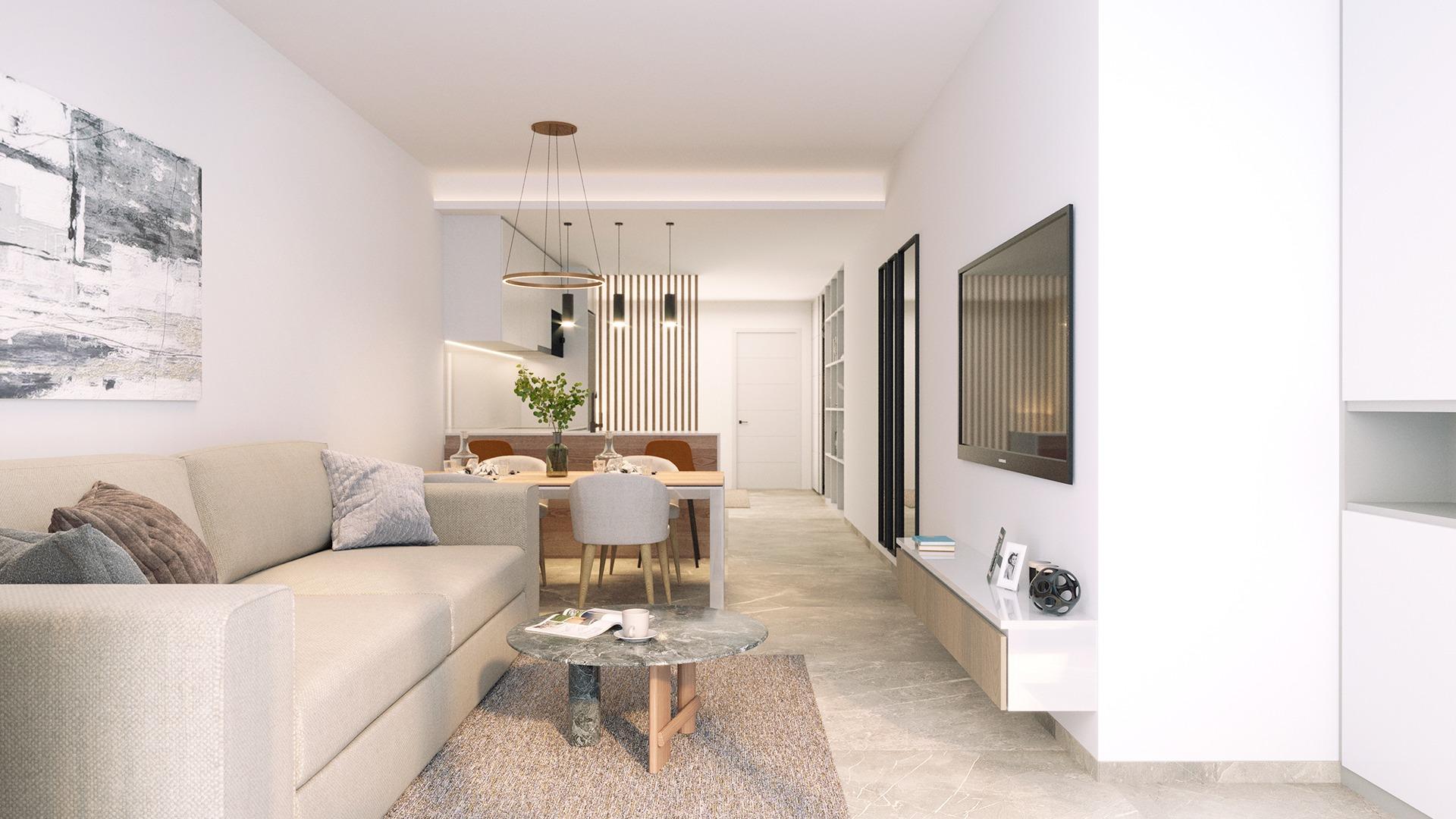 Stylish New Build 1 Bedroom Ground Floor Apartment for Sale 250m from Playa del Cura, Torrevieja