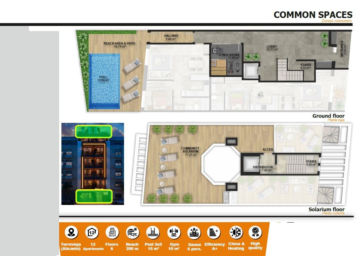 Stylish New Build 1 Bedroom Ground Floor Apartment for Sale 250m from Playa del Cura, Torrevieja
