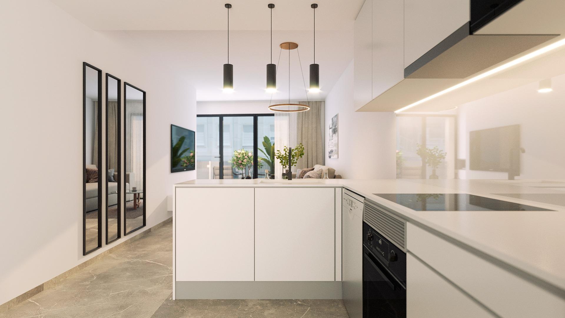 Stylish New Build 1 Bedroom Ground Floor Apartment for Sale 250m from Playa del Cura, Torrevieja
