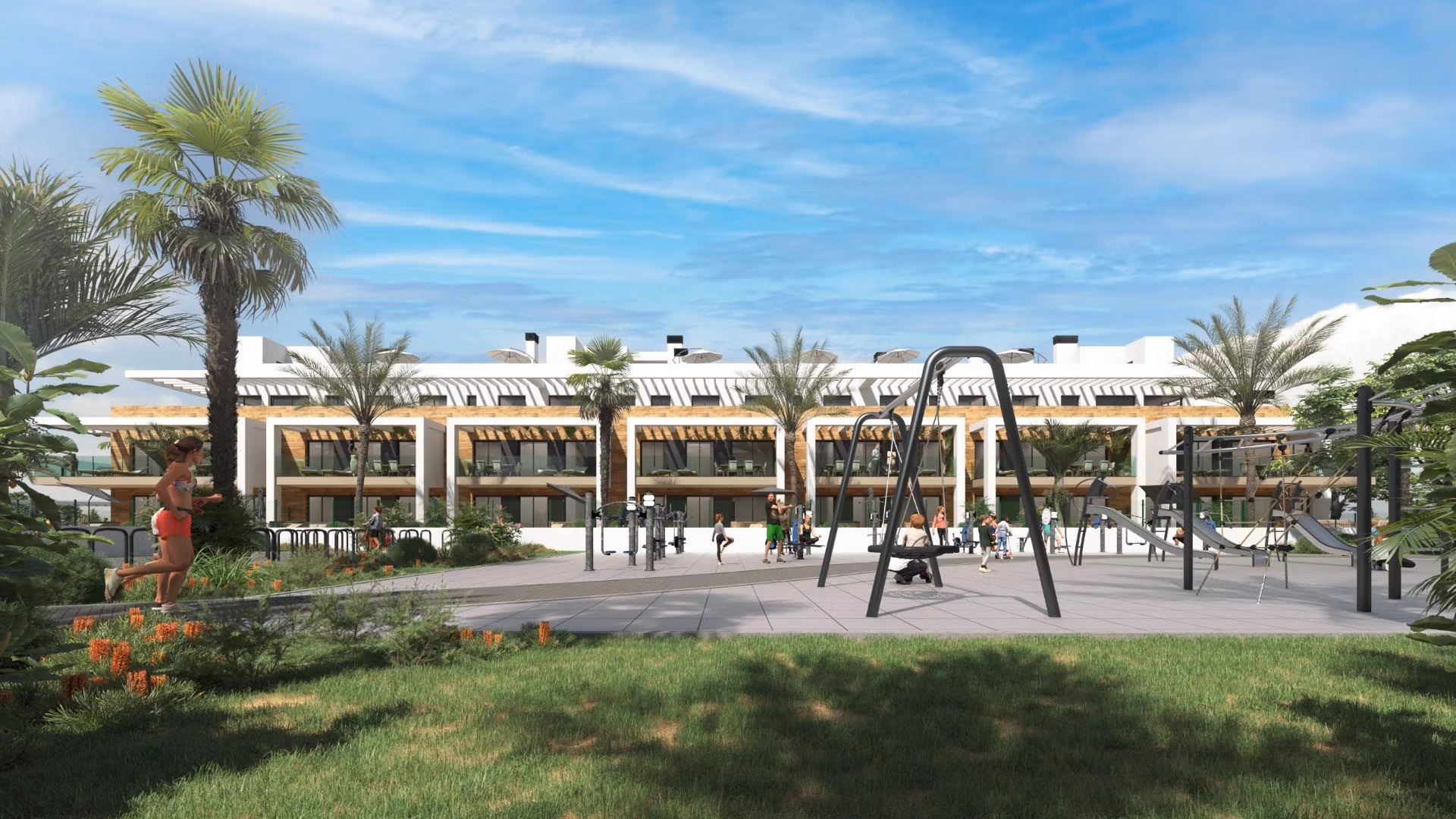 Neubau-Eckwohnung mit 3 Schlafzimmern im ersten Stock und Terrasse zum Verkauf nahe La Serena Golf in Los Alcázares, Murcia