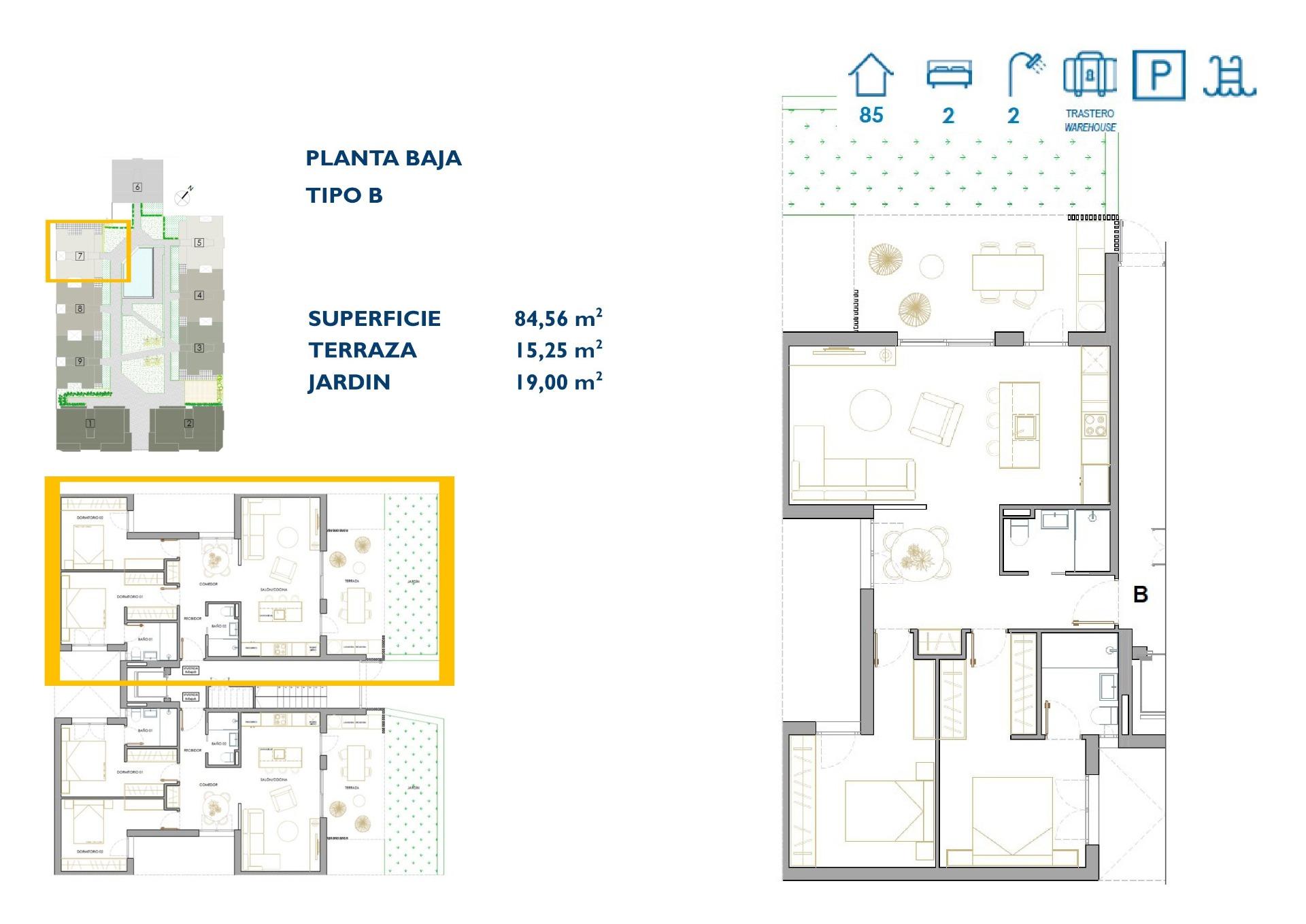 Spacious New Build 2 Bedroom Ground Floor Apartment with Garden for Sale in San Pedro del Pinatar