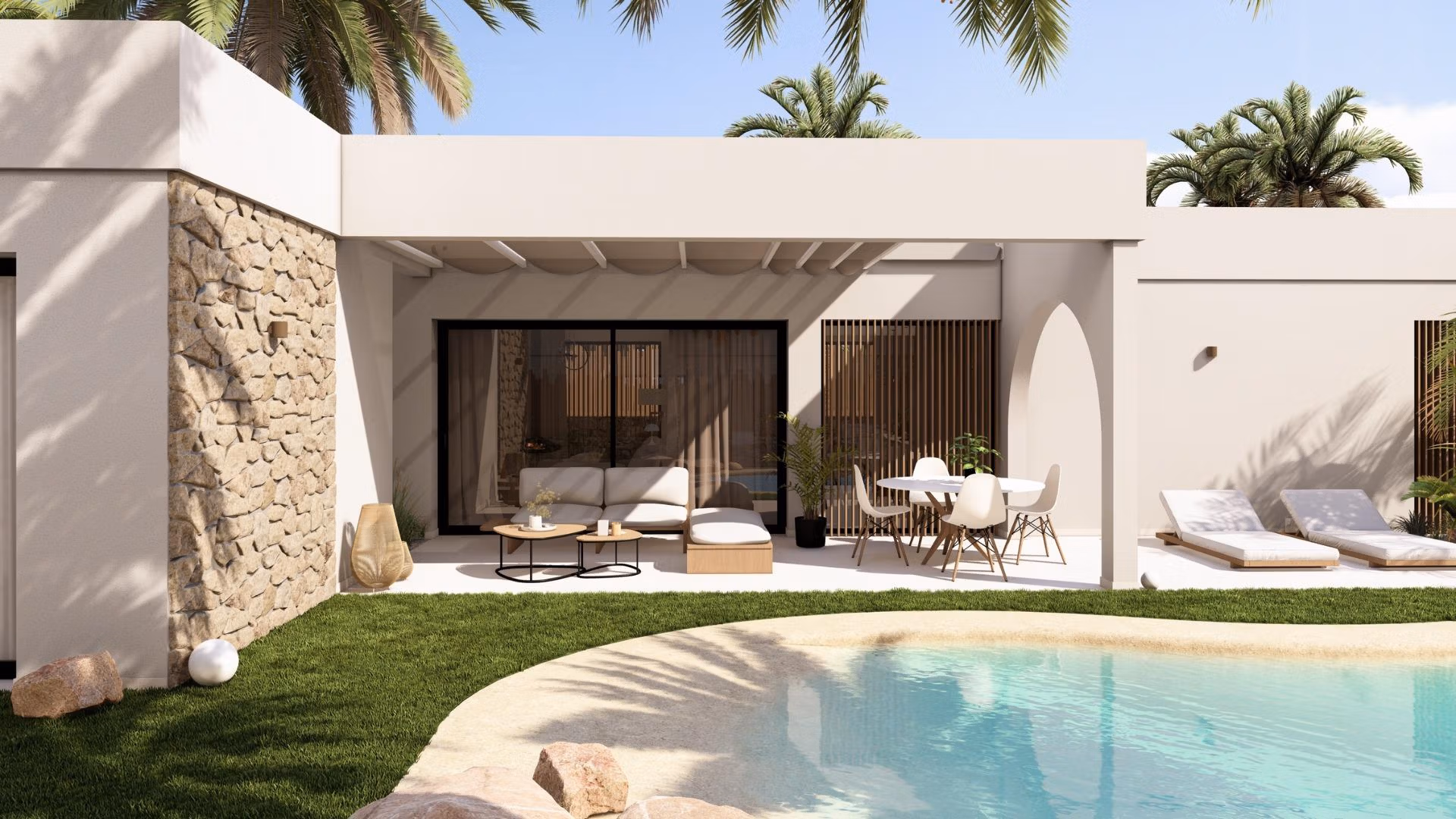 Medelhavsinspirerad nyproducerad villa med privat pool till salu i Altaona Golf Resort, Murcia