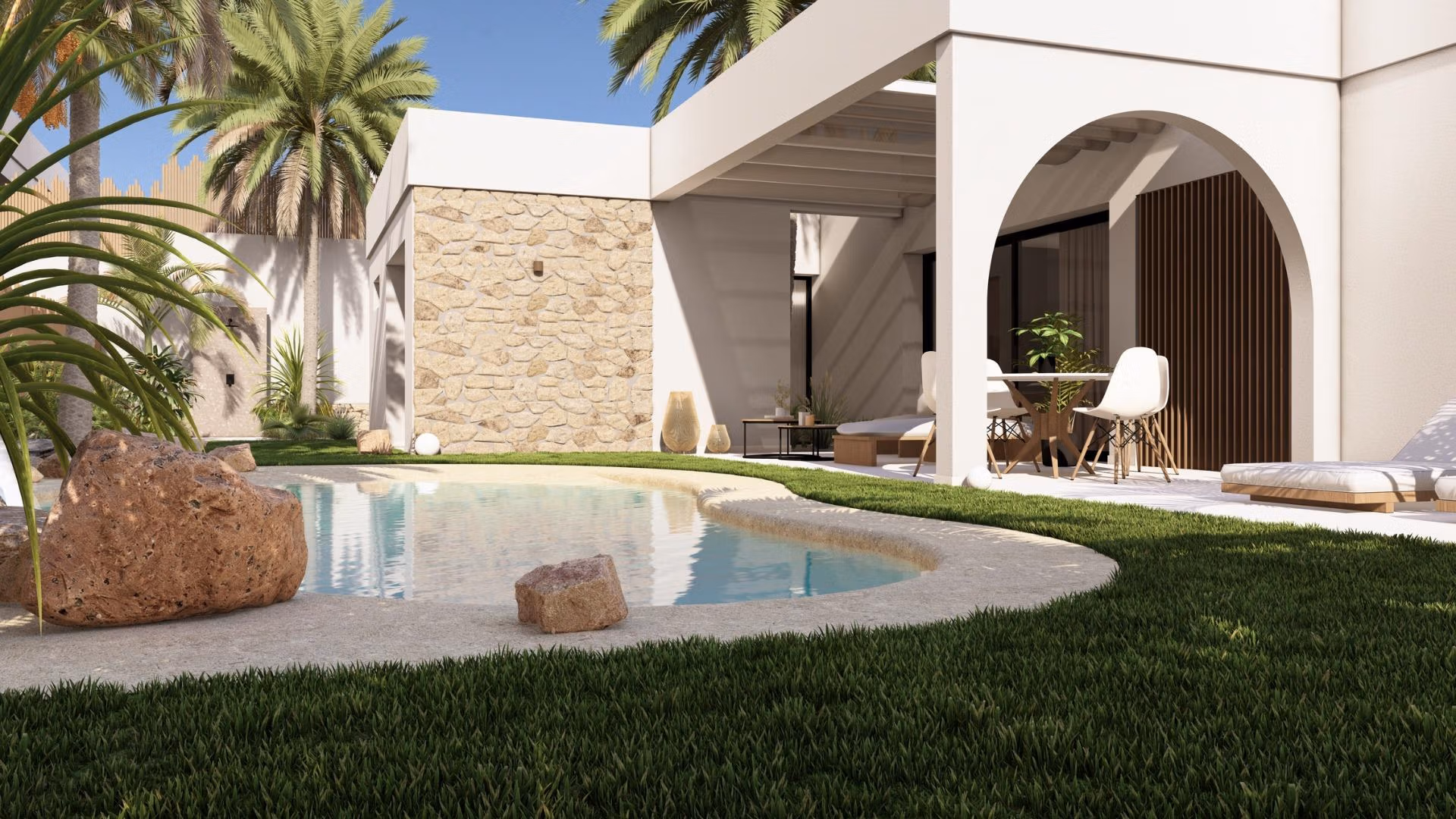Medelhavsinspirerad nyproducerad villa med privat pool till salu i Altaona Golf Resort, Murcia