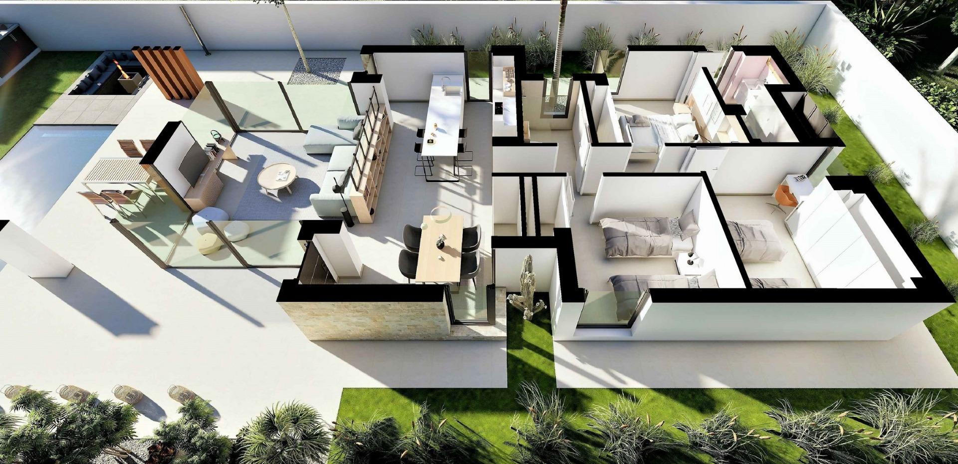 Spectaculaire nieuwbouwvilla met privézwembad te koop in La Marina Urbanisation, Alicante
