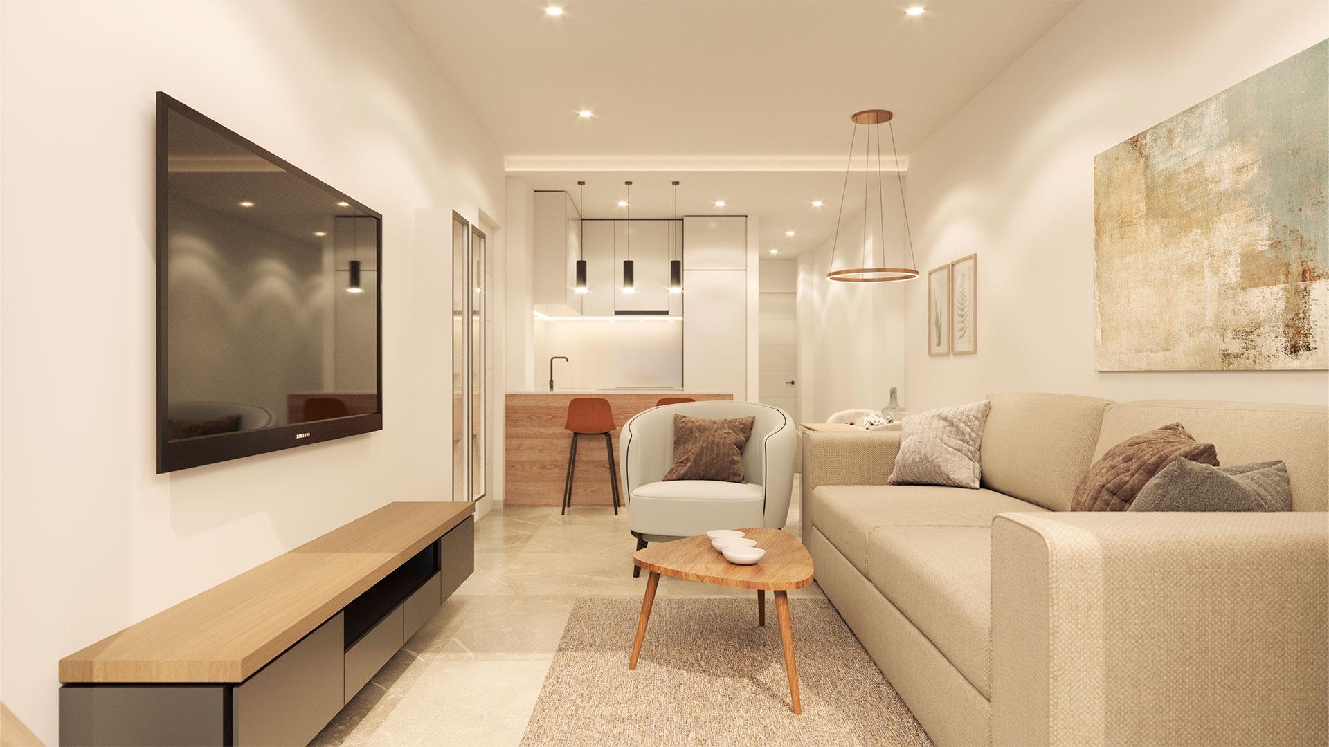 New Build 1 Bedroom Apartment with Terrace for Sale 200 Metres from the Beach in Torrevieja