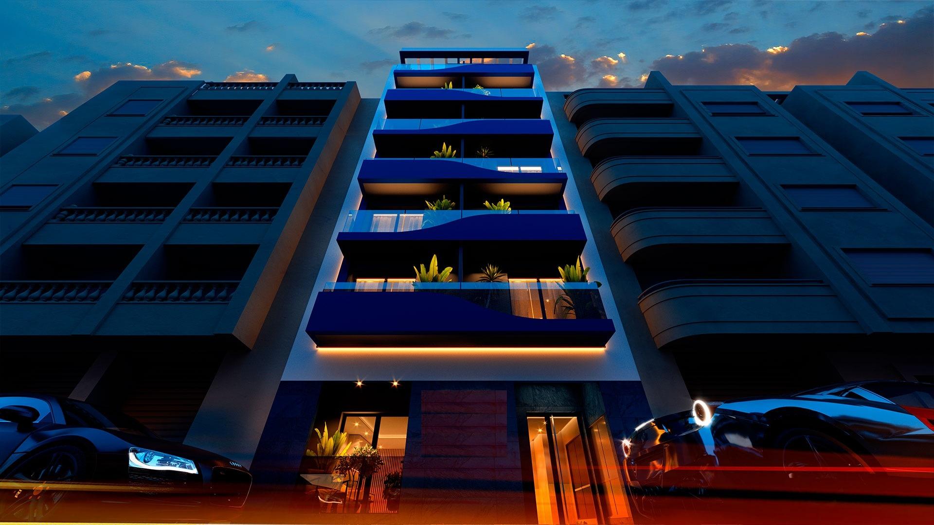 New Build 1 Bedroom Apartment with Terrace for Sale 200 Metres from the Beach in Torrevieja