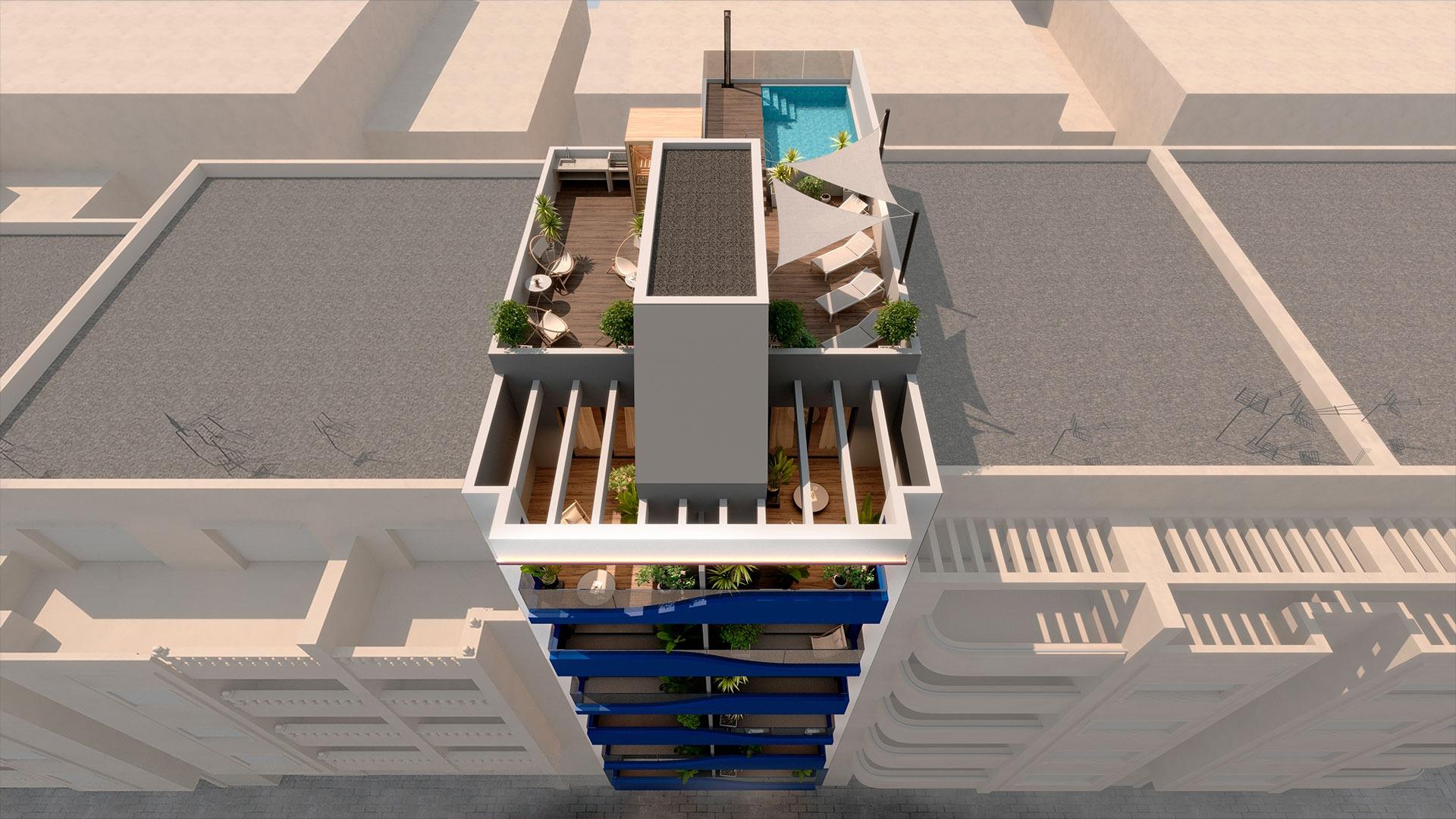 New Build 1 Bedroom Apartment with Terrace for Sale 200 Metres from the Beach in Torrevieja