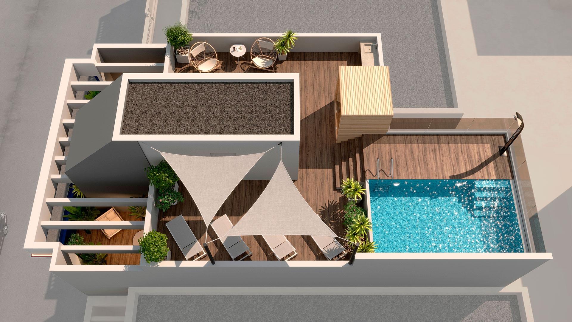 New Build 1 Bedroom Penthouse with Terrace for Sale 200 Metres from the Beach in Torrevieja