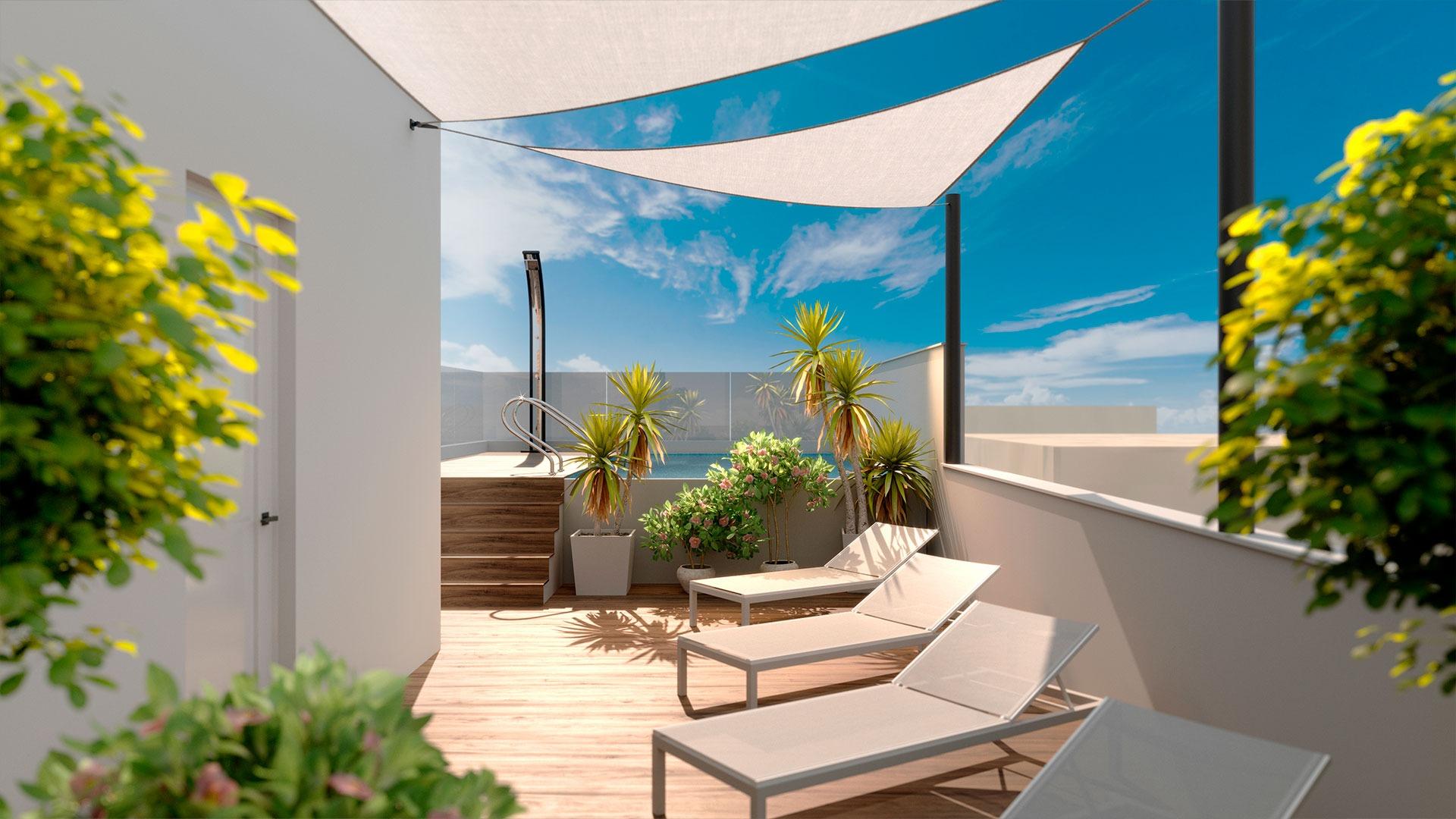 New Build 1 Bedroom Apartment with Terrace for Sale 200 Metres from the Beach in Torrevieja