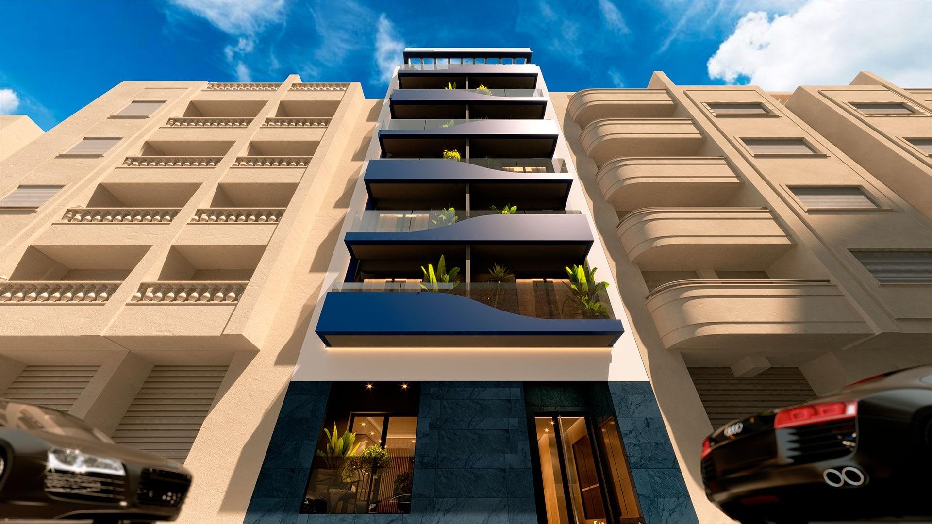 New Build 1 Bedroom Apartment with Terrace for Sale 200 Metres from the Beach in Torrevieja