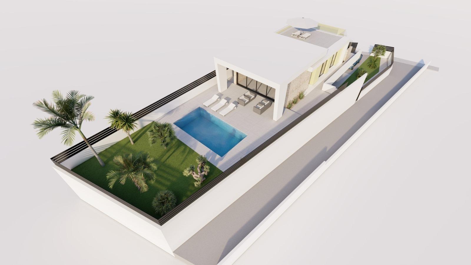 New Build One-Storey Villas with Private Pool for Sale in Los Balcones, Torrevieja, Spain