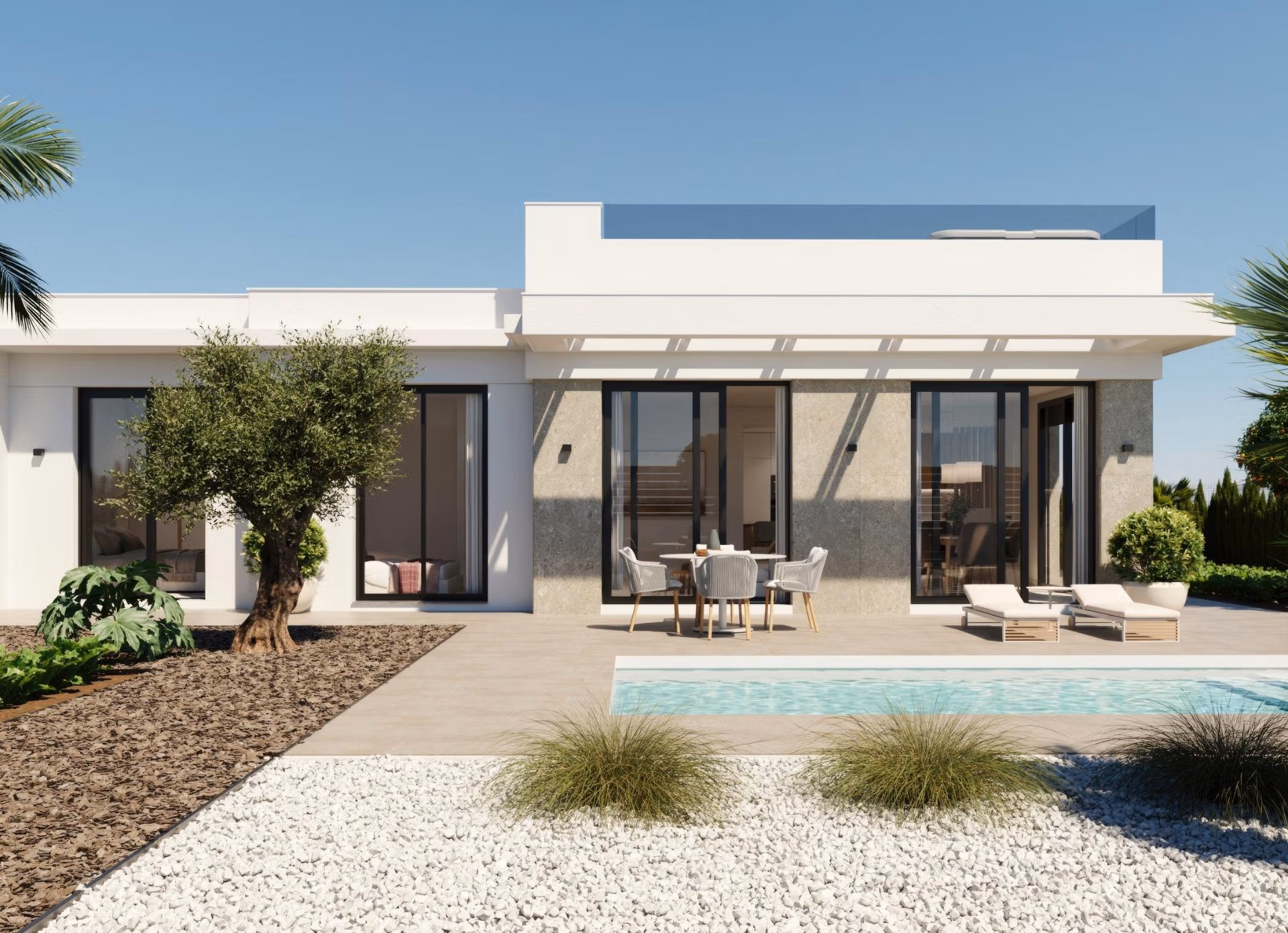Charming New Build Villas with Private Pool on a Golf Resort for Sale in Fuente Álamo, Murcia