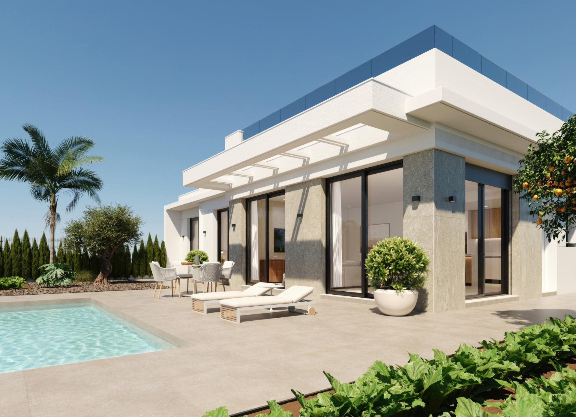 Charming New Build Villas with Private Pool on a Golf Resort for Sale in Fuente Álamo, Murcia